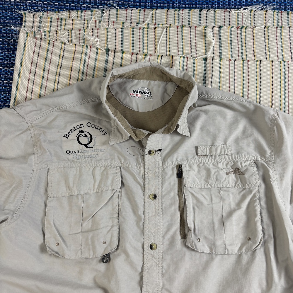 Natural Gear Shirt Mens 2XL Beige Vented Long Sleeve Fishing Hiking Quail NWOT
